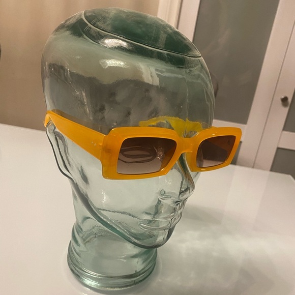 Yellow Rectangular Sunglasses - Picture 3 of 7